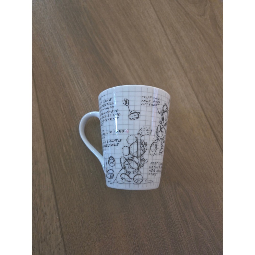 Disney Sketchbook Minnie Mouse Animator Grid Coffee Mug White Ceramic 2008